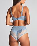 Clara Full Cup Bra And Deep Brief Dusky Blue TKD Lingerie Panache Fashion B1
