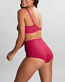 Clara Full Cup Bra And High Waist Brief Orchid Red TKD Lingerie Panache Fashion B1