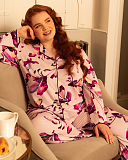 Collete PJ Set Floral Printed Jersey TKD Lingerie Cyberjammies Fashion L1
