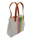 Color Burst Woven Beach Bag