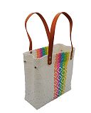 Color Burst Woven Beach Bag