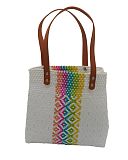 Color Burst Woven Beach Bag