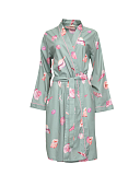 Coral Short Dressing Gown Shell print Mint Green Mix TKD Lingerie Cyberjammies Fashion CF1 min
