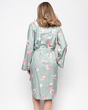 Coral Short Dressing Gown Shell print Mint Green Mix TKD Lingerie Cyberjammies Fashion TB1 min