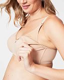 Croissant Spacer Flexible Wire Nursing Bra Beige