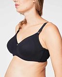 Croissant Spacer Flexible Wire Nursing Bra Black