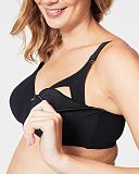 Croissant Spacer Flexible Wire Nursing Bra Black