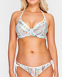 Dakota Halter Bikini And Tie Side Brief Tonal Print TKD Lingerie Miss Mandalay Swim Fashion CF1