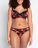 Drama Quenn Balcony Bra And Brazilian Brief Black Print TKD Lingerie Curvy Kate Fashion F1