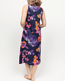 Edie Floral Print Long Nightdress Navy Mix TKD Lingerie Cyberjammies Fashion B1