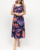Edie Floral Print Long Nightdress Navy Mix TKD Lingerie Cyberjammies Fashion F2