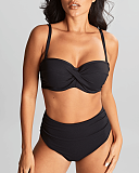 Ella Twist Bandeau And High Waist Brazilian Black TKD Lingerie Panache Swim Core F2