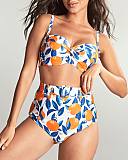 Ella Twist Bandeau Bikini And High Waist Belted Pant Sicily Print TKD Lingerie Panache Swim Fashion