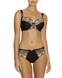 Elodie Underwired Side Support Bra And Brief Black TKD Lingerie Fantasie Core F1