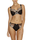 Elodie Underwired Side Support Bra And Thong Black TKD Lingerie Fantasie Core F1