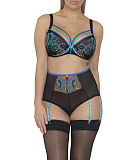 Encounter Plunge Bra And High Waist Brief Black Peacock TKD Lingerie Scantilly Fashion F1