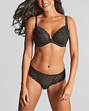 Envy Plunge Bra And Brazilian Brief Black TKD Lingerie Panache Fashion F1
