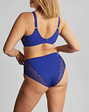 Estel Plunge Bra And Deep Brief Royal Blue TKD Lingerie Sculptresse Fashion B1