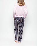 Estelle Slouch Jersey Top Pink And Printed Stripe Pants Navy Mix TKD Lingerie Cyberjammies Fashion B