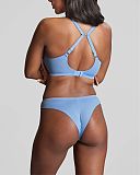 Faith Moulded Plunge Bra And Brazilian Bluebell TKD Lingerie Panache Fashion B2
