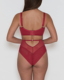 Fallen Angel Balcony Bra And High Waist Brief Garnet Red TKD Lingerie Scantilly Fashion B1