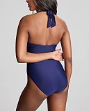 Faye Non Wired Halter Swimsuit Ric Rac Navy TKD Lingerie Panache Swim Fashion B1