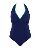 Faye Non Wired Halter Swimsuit Ric Rac Navy TKD Lingerie Panache Swim Fashion CF1