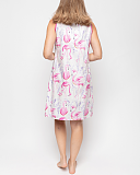 Fifi Flamingo Print Chemise White Mix TKD Lingerie Cyberjammies Fashion B1
