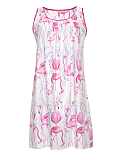 Fifi Flamingo Print Chemise White Mix TKD Lingerie Cyberjammies Fashion CF1
