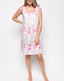 Fifi Flamingo Print Chemise White Mix TKD Lingerie Cyberjammies Fashion F1
