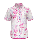 Fifi Flamingo Print Top White Mix TKD Lingerie Cyberjammies Fashion CF1