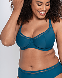 First Class Balcony Bikini And Classic Brief Deep Teal TKD Lingerie Curvy Kate Swim Fashion F2 min