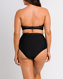 First Class Bandeau Bikini And High Waist Brief Black TKD Lingerie Curvy Kate Swim Fashion B2
