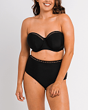 First Class Bandeau Bikini And High Waist Brief Black TKD Lingerie Curvy Kate Swim Fashion F2