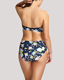 Florentine Bandeau Bikini And Midi Pant Navy Floral TKD Lingerie Panache Swim Fashion B1