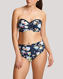 Florentine Bandeau Bikini And Midi Pant Navy Floral TKD Lingerie Panache Swim Fashion F1