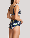 Florentine Bandeau Straps Bikini And Midi Pant Navy Floral TKD Lingerie Panache Swim Fashion B1