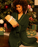 Forrest Jersey Long Dressing Gown Green TKD Lingerie Cyberjammies Fashion L1