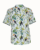 Gabrielle Toucan Printed Jersey Pyjama Top White Mix TKD Lingerie Cyberjammies Fashion CF1