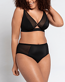 Get up & Chill Non Wired Bralette Triangle Bra And Brief Black TKD Lingerie Curvy Kate Core Ling