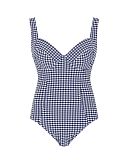 Gingham Paloma Balcony Swimsuit Navy Gingham TKD Lingerie Panache Swim Fashion CF1