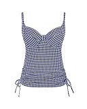 Gingham Renee Balcony Tankini And Midi Brief Navy Gingham TKD Lingerie Panache Swim Fashion L1