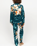 Goldie Floral Print PJ Set Teal Mix TKD Lingerie Cyberjammies Fashion B1
