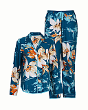 Goldie Floral Print PJ Set Teal Mix TKD Lingerie Cyberjammies Fashion CF1