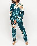 Goldie Floral Print PJ Set Teal Mix TKD Lingerie Cyberjammies Fashion F1