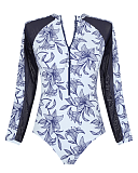 Grace Non Wired Long Sleeve Swimsuit Capri Print TKD Swimwear Panache Fashion CF1