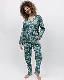 Hannah Leopard Print PJ Set Green Mix TKD Lingerie Cyberjammies Fashion F2