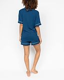 Harriet Revere Jersey Shorty Set Teal Blue TKD Lingerie Cyberjammies Fashion B1