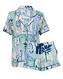 Harriet Watercolour Jersey Short Nightdress Cream Mix TKD Lingerie Cyberjammies Fashion F1