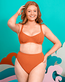 Holiday Crush Balcony Bikini And High Waist Brief Rust TKD Lingerie Curvy Kate Swim Fashion L1